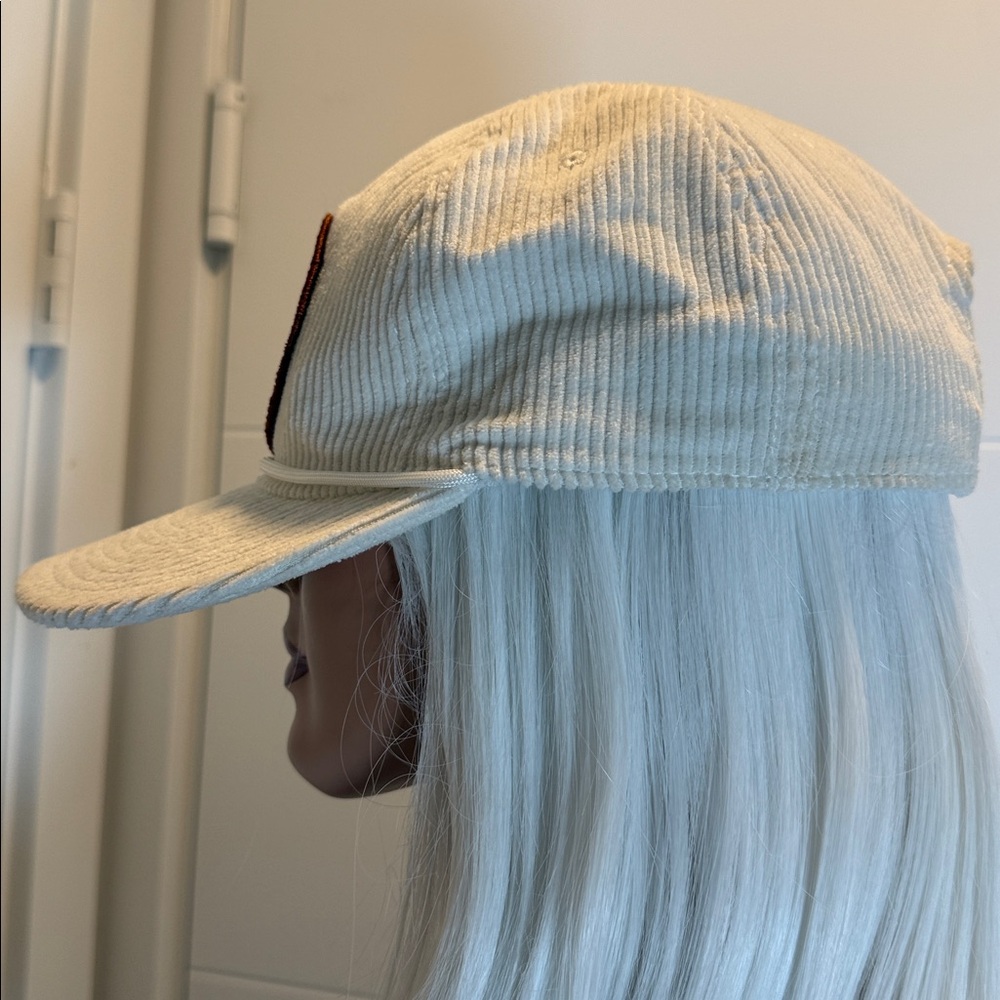 Aviator Nation white corduroy patch hat Mountain sunset logo - Picture 9 of 10
